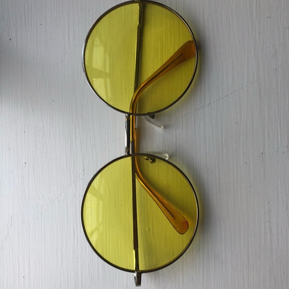 yellow round sunglasses - Picture 1 of 2